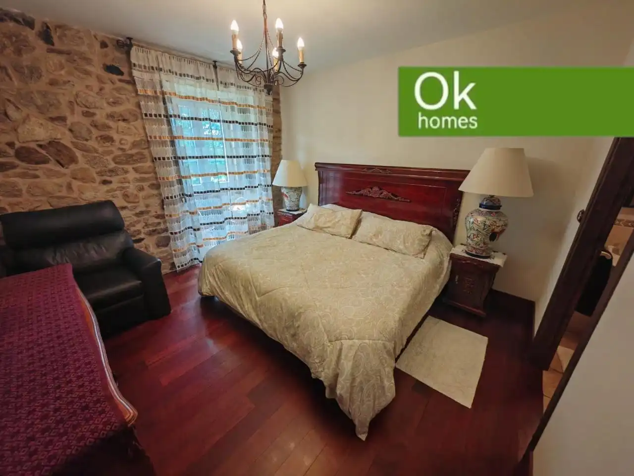 Schlafzimmer von Country house zum Verkauf in Sobrado (A Coruña) mit Heizung, Privatgarten und Parkett