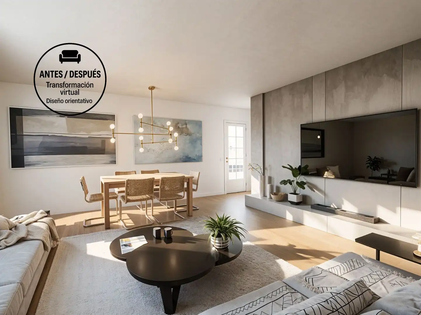 Wohnzimmer von Haus oder Chalet zum Verkauf in Benicasim / Benicàssim mit Klimaanlage, Privatgarten und Terrasse