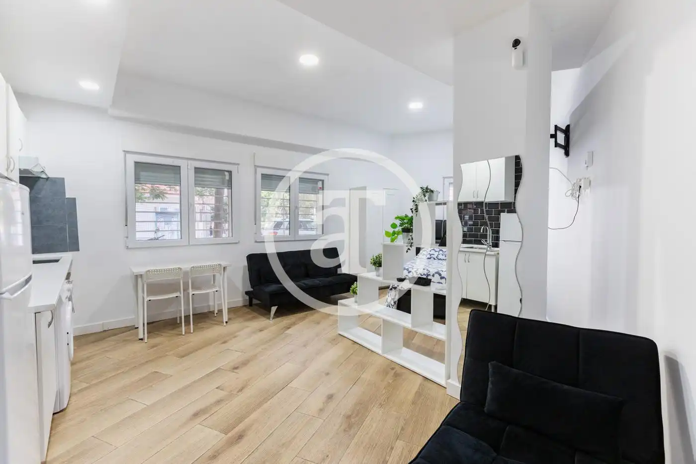 Sala de estar de Estudio de alquiler en Madrid con Aire acondicionado, Calefacción y Amueblado