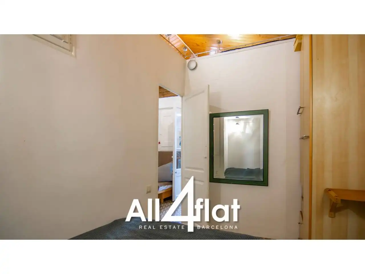 Schlafzimmer von Wohnung zur Miete in L'Hospitalet de Llobregat mit Klimaanlage, Privatgarten und Möbliert