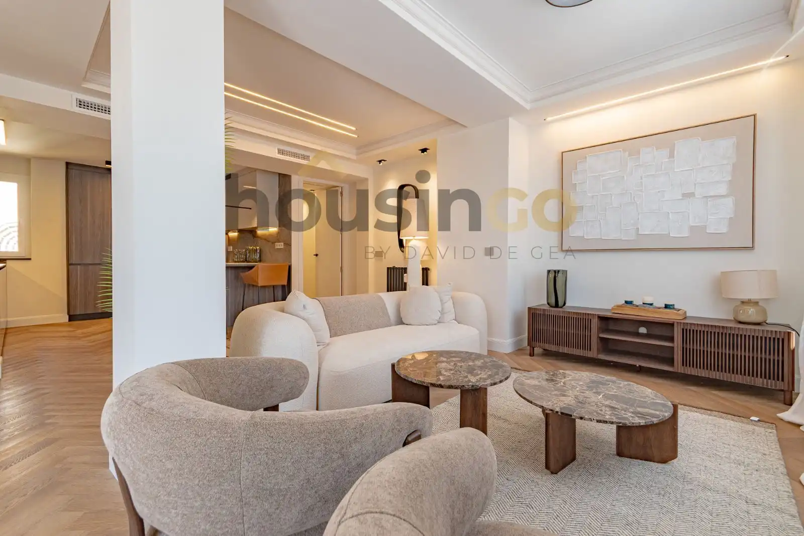 Sala de estar de Ático en venta en Barrio de Salamanca
