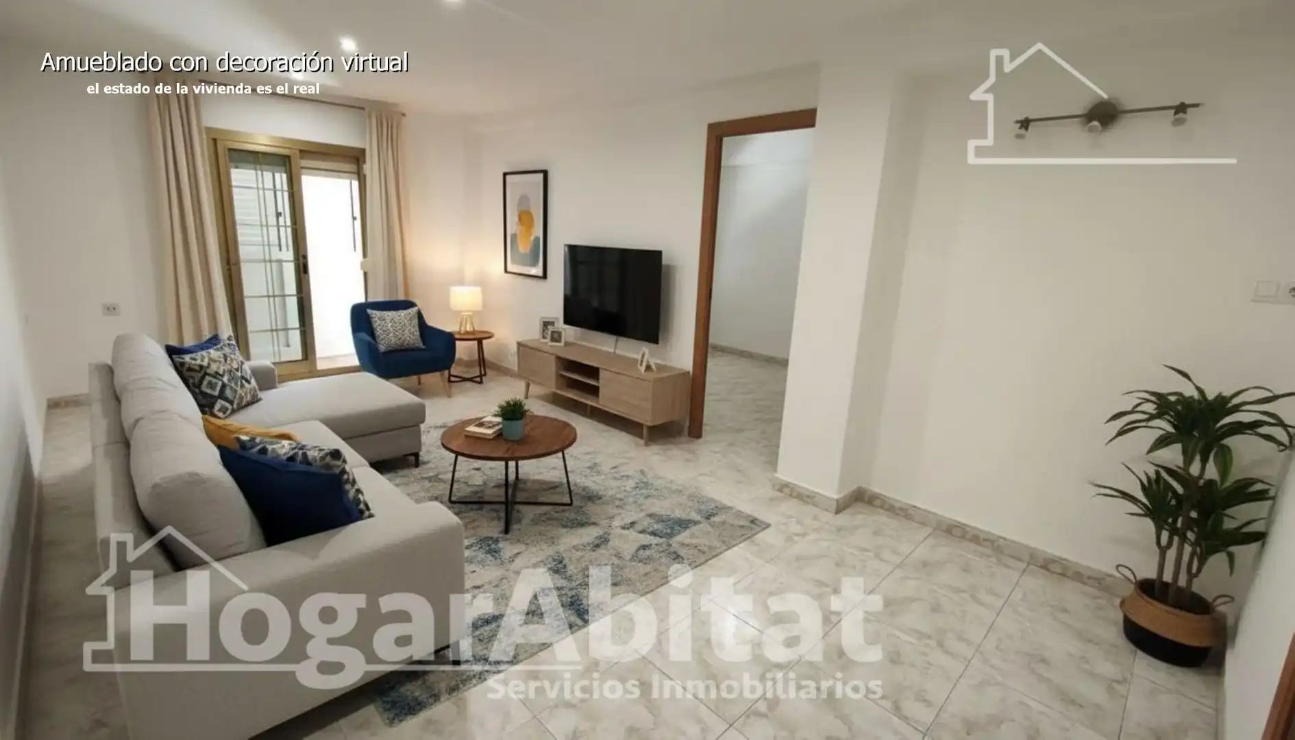 Living room of Flat for sale in Valencia  with Air Conditioner, Heating and Balcony