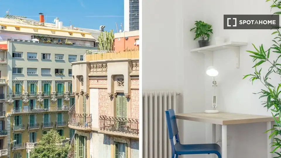 Terrasse von Wohnung zur untervermieten in Barcelona mit Klimaanlage, Heizung und Möbliert