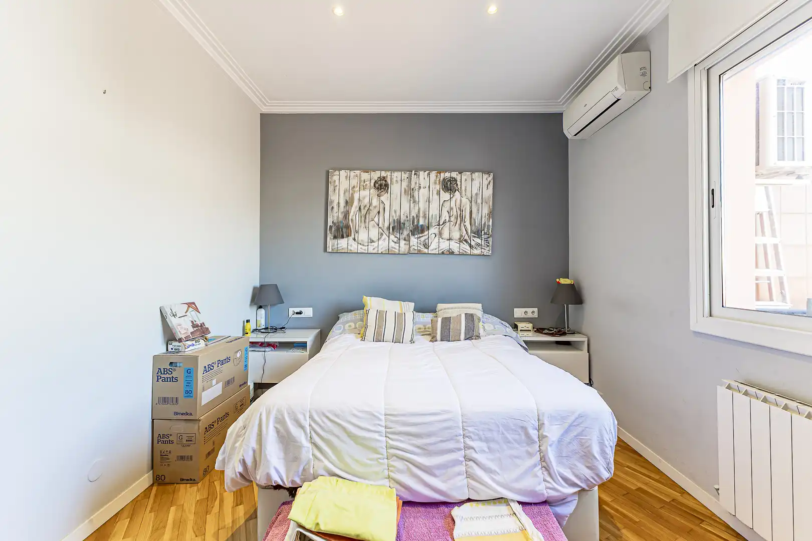 Schlafzimmer von Dachboden zum Verkauf in Barcelona mit Klimaanlage, Heizung und Parkett