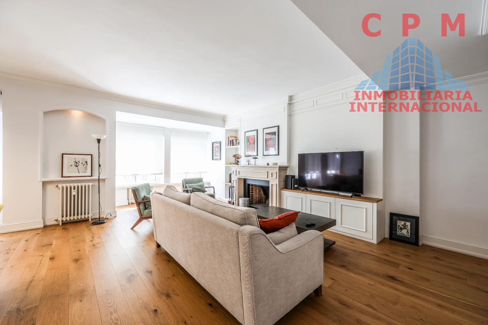 Sala de estar de Piso de alquiler en  Madrid Capital con Aire acondicionado, Calefacción y Parquet