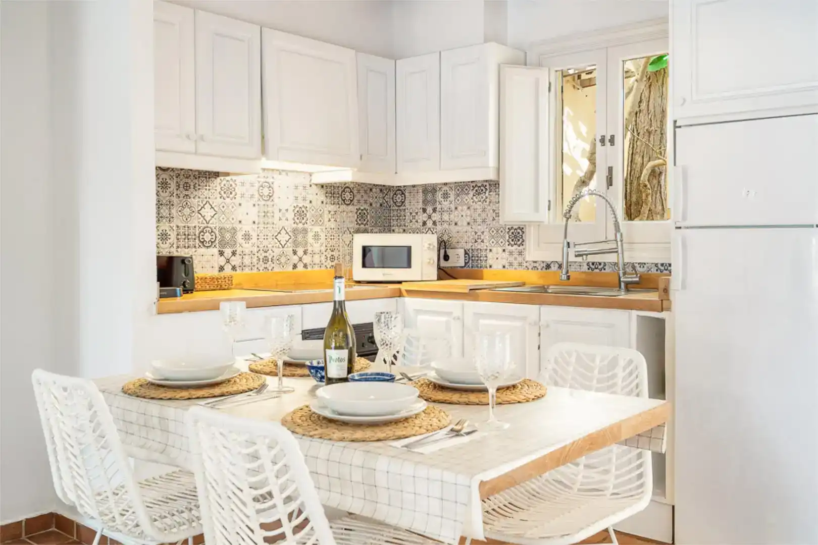 Cocina de Casa o chalet de alquiler en Ciutadella de Menorca con Aire acondicionado, Jardín privado y Piscina