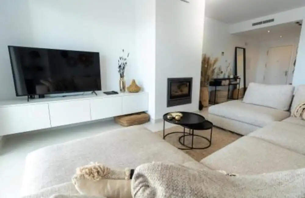 Sala de estar de Apartamento de alquiler en Estepona con Aire acondicionado, Terraza y Piscina