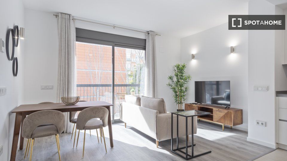Living room of Flat to rent in Sant Adrià de Besòs  with Air Conditioner, Heating and Furnished