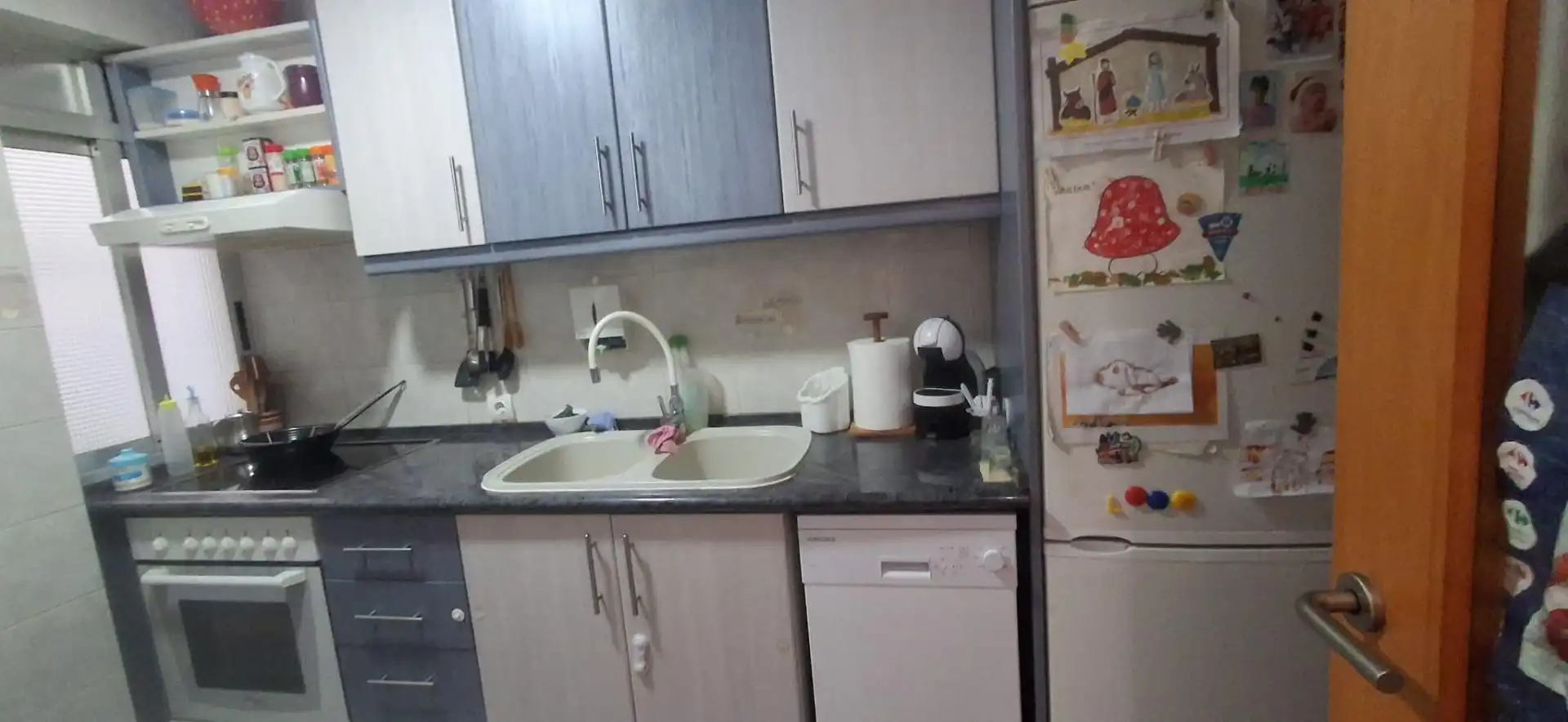 Kitchen of Flat for sale in Cullera  with Air Conditioner, Furnished and Balcony