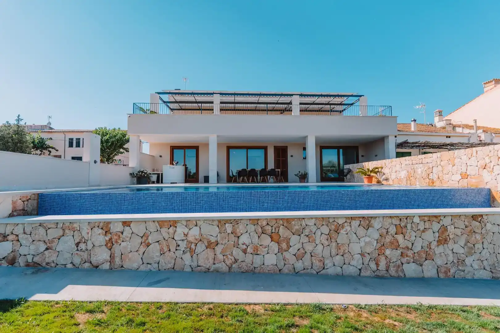 Swimming pool of Flat for sale in Santa Eugènia  with Air Conditioner, Private garden and Parquet flooring