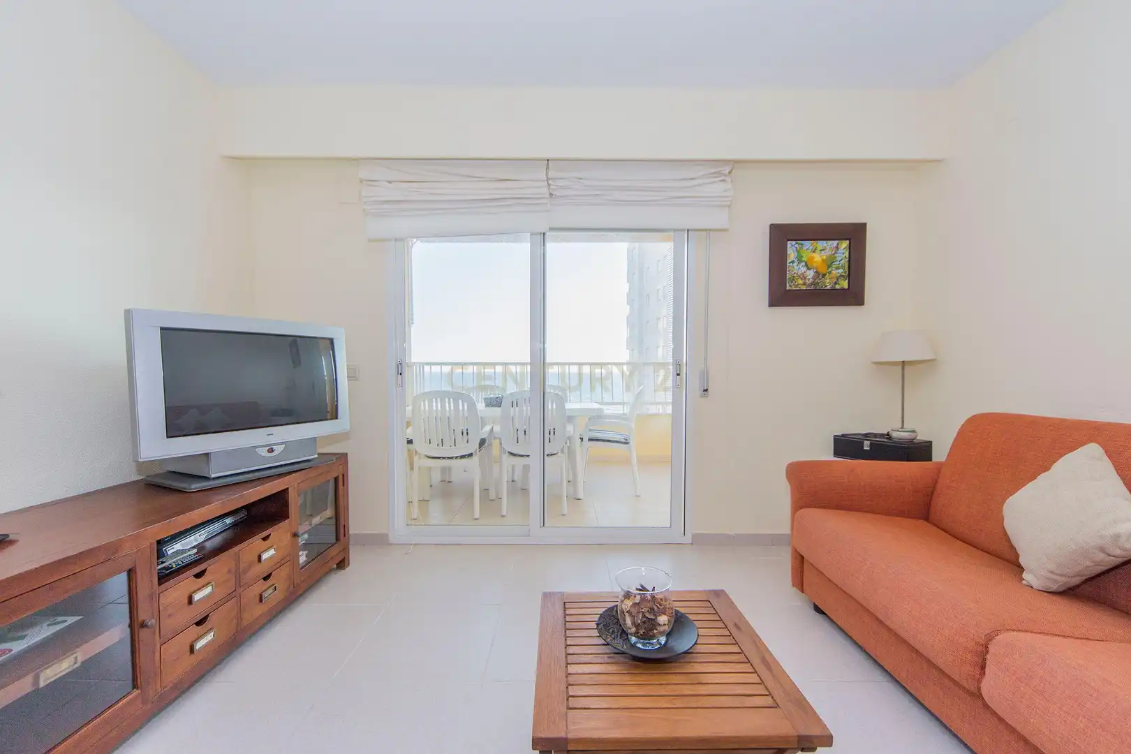Sala d'estar de Apartament en venda en Calpe / Calp amb Aire condicionat i Piscina comunitària