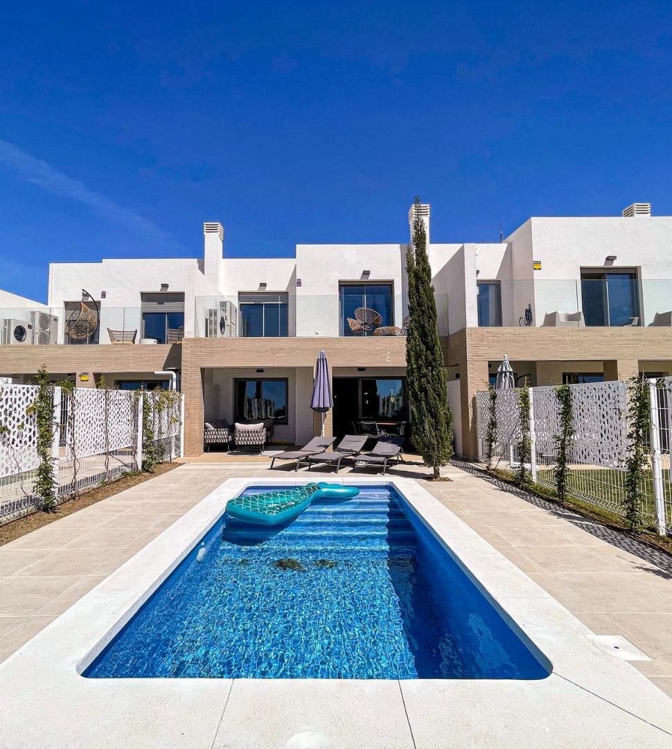 Exterior view of Single-family semi-detached to rent in Mijas  with Air Conditioner, Heating and Private garden