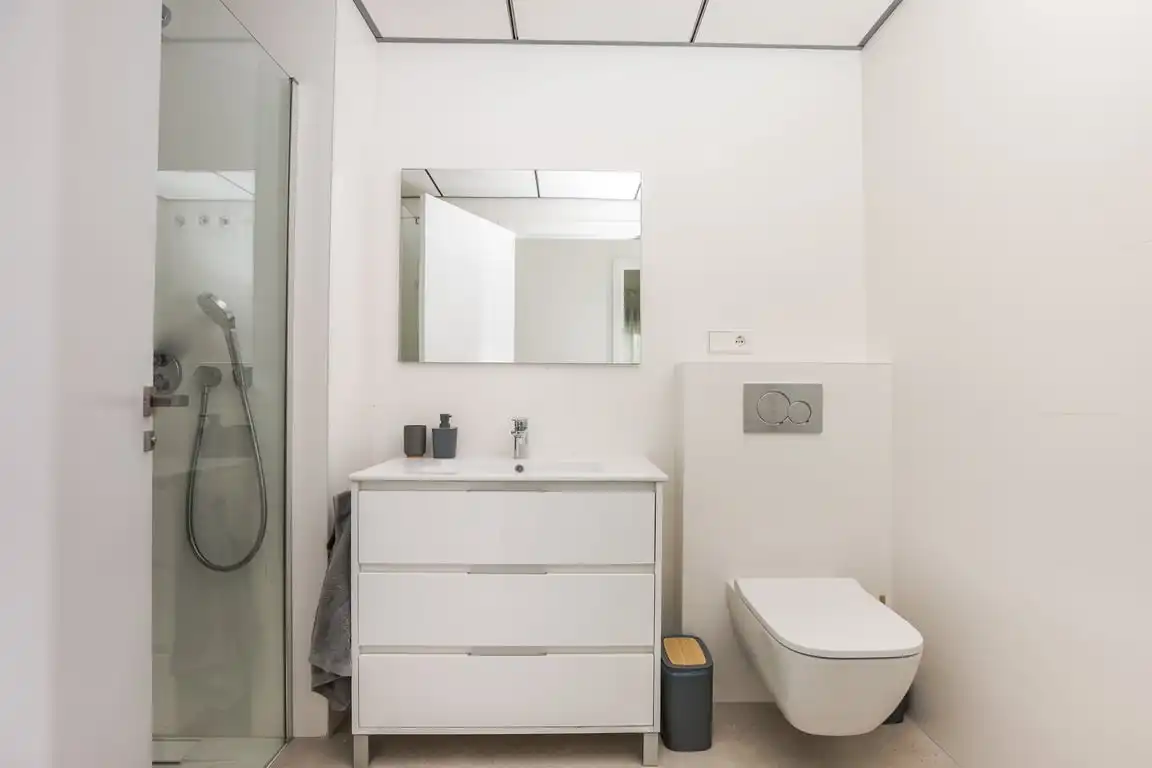 Badezimmer von Wohnungen zur Miete in Jávea / Xàbia mit Klimaanlage, Privatgarten und Schwimmbad
