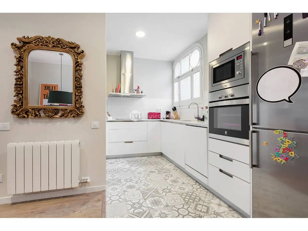 Küche von Wohnung zur Miete in Barcelona mit Parkett und Terrasse