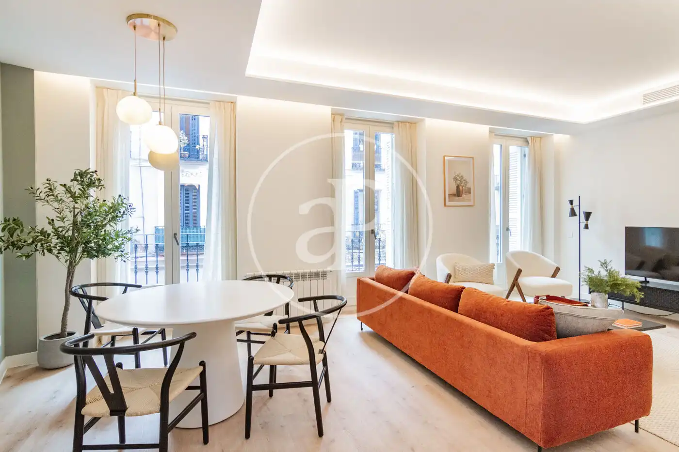Living room of Flat for rent in Madrid  with Air Conditioner, Heating and Storage room
