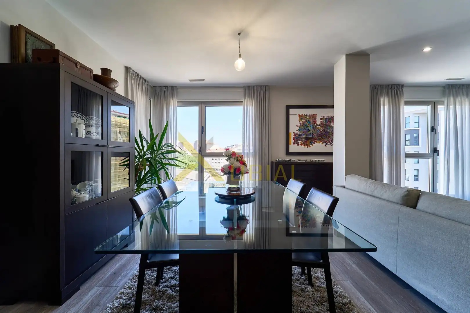 Dining room of Flat for sale in A Coruña Capital   with Storage room, Furnished and Balcony