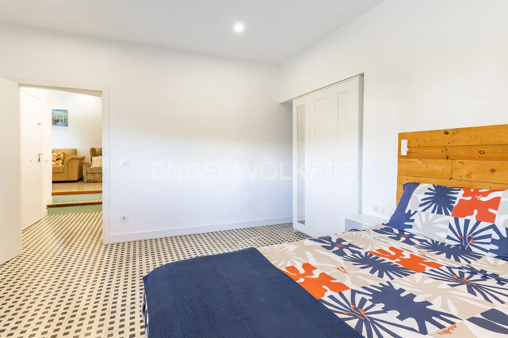 Dormitori de Apartament de lloguer en Caldes d'Estrac amb Calefacció, Jardí privat i Terrassa