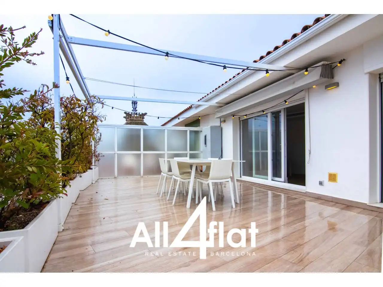 Terrace of Attic for rent in Barcelona  with Air Conditioner, Heating and Parquet flooring