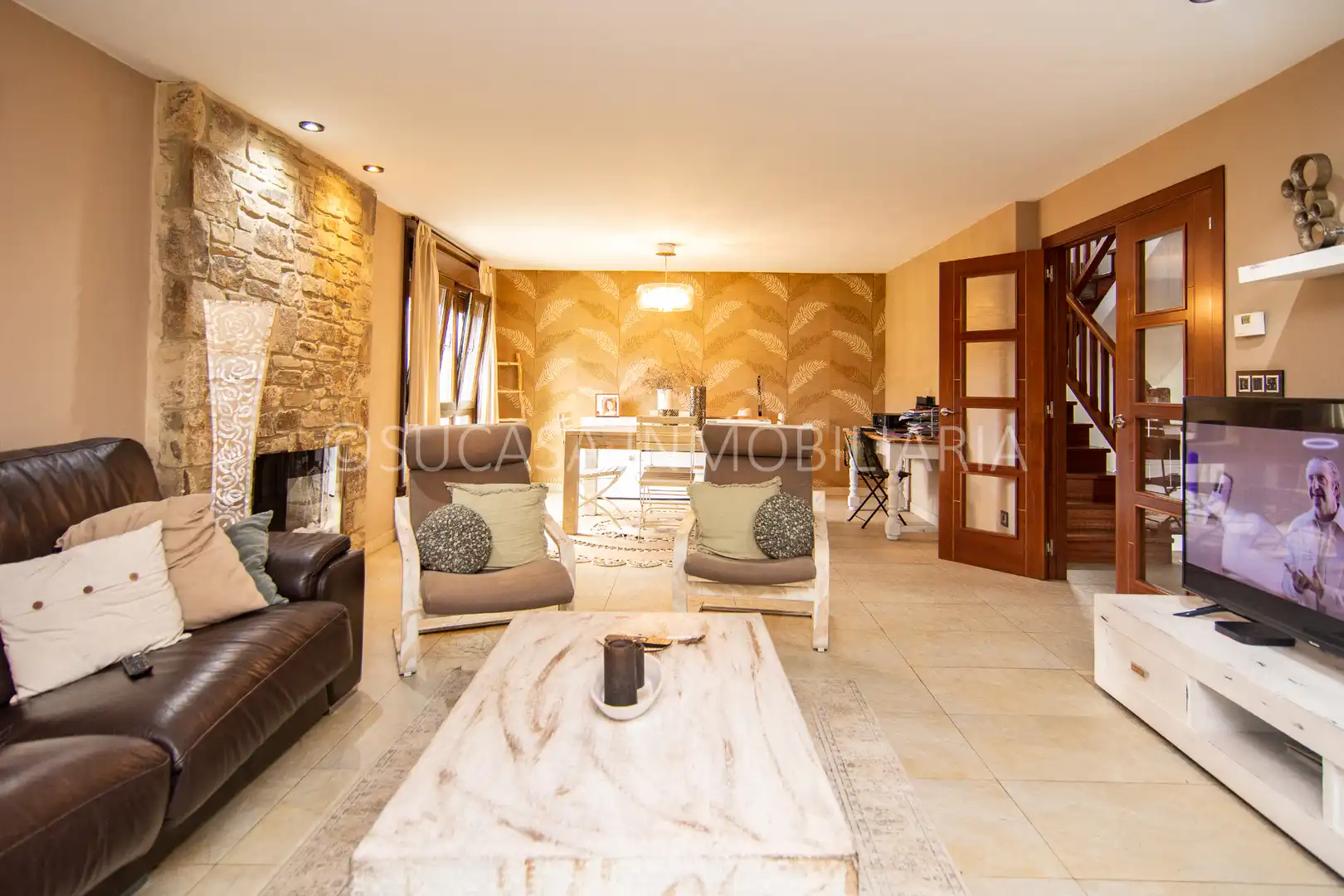 Wohnzimmer von Haus oder Chalet zur Miete in Abegondo mit Heizung, Privatgarten und Parkett