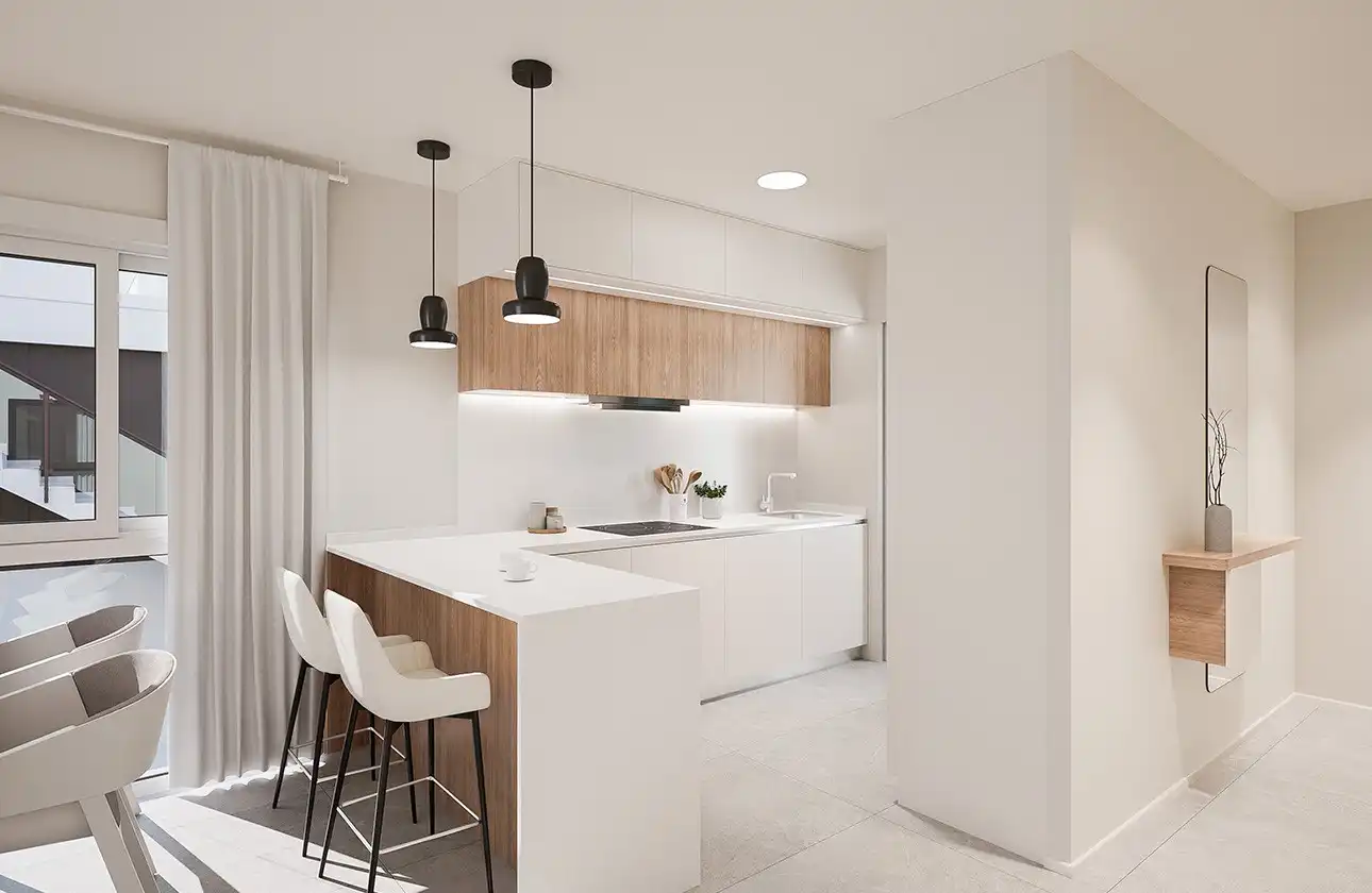 Cocina de Apartamento en venta en Pilar de la Horadada con Aire acondicionado, Calefacción y Terraza