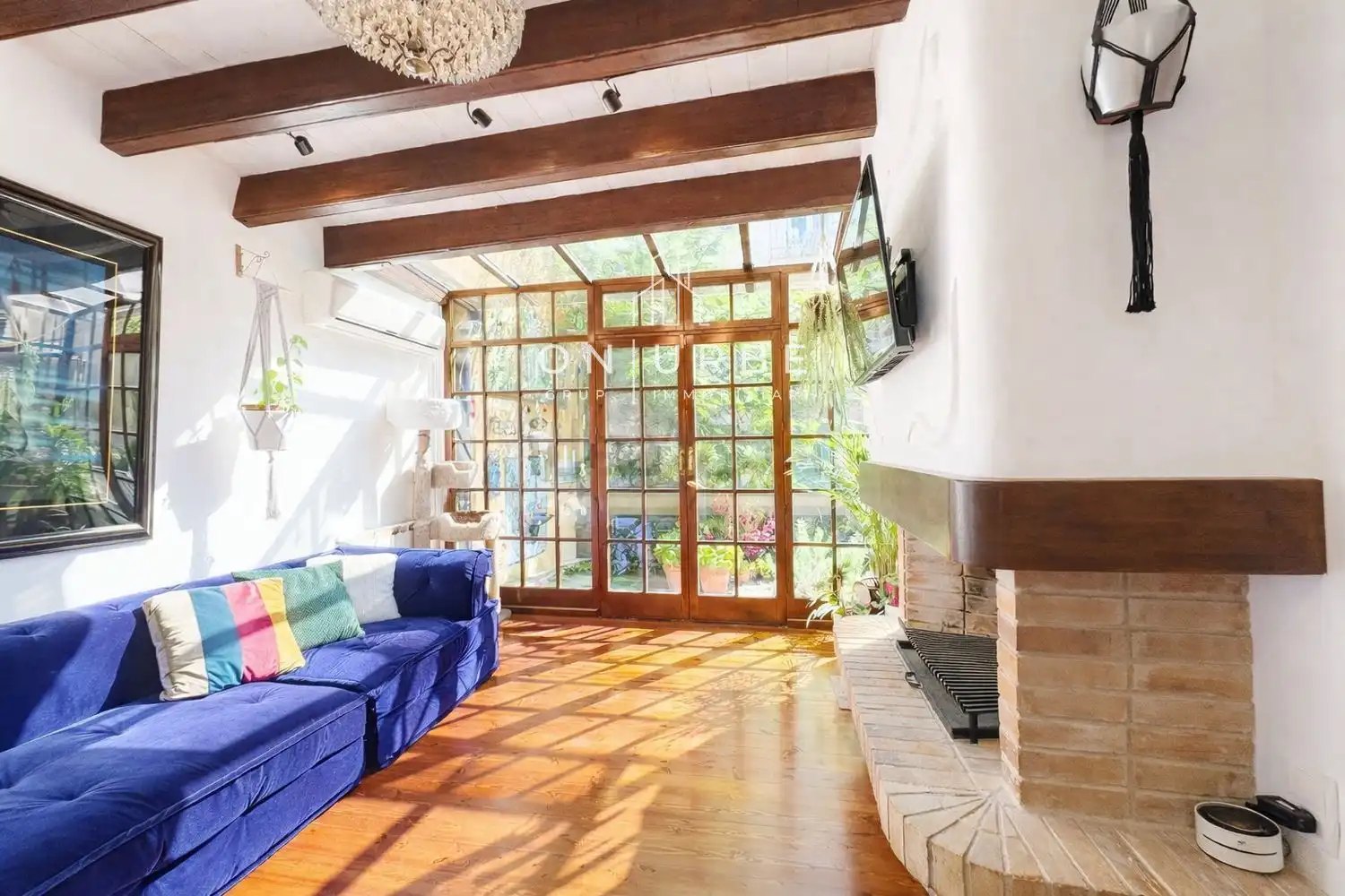 Sala d'estar de Àtic en venda en Barcelona amb Aire condicionat, Terrassa i Piscina