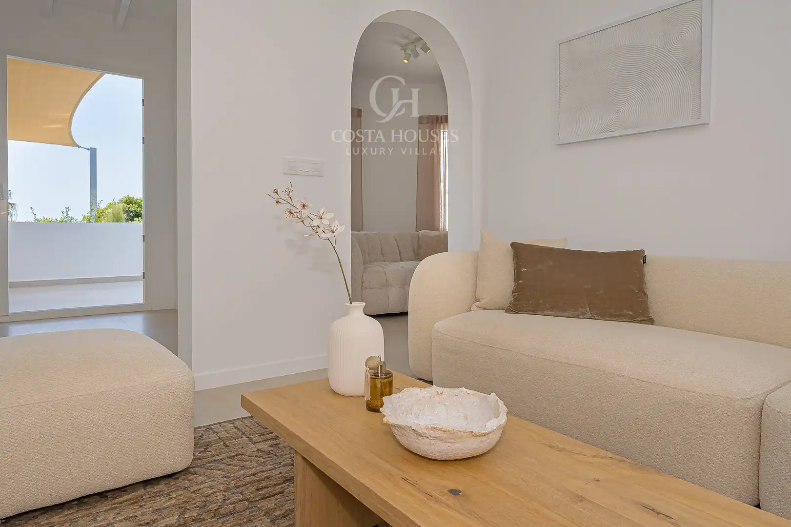 Sala d'estar de Casa o xalet en venda en Moraira amb Aire condicionat, Calefacció i Jardí privat