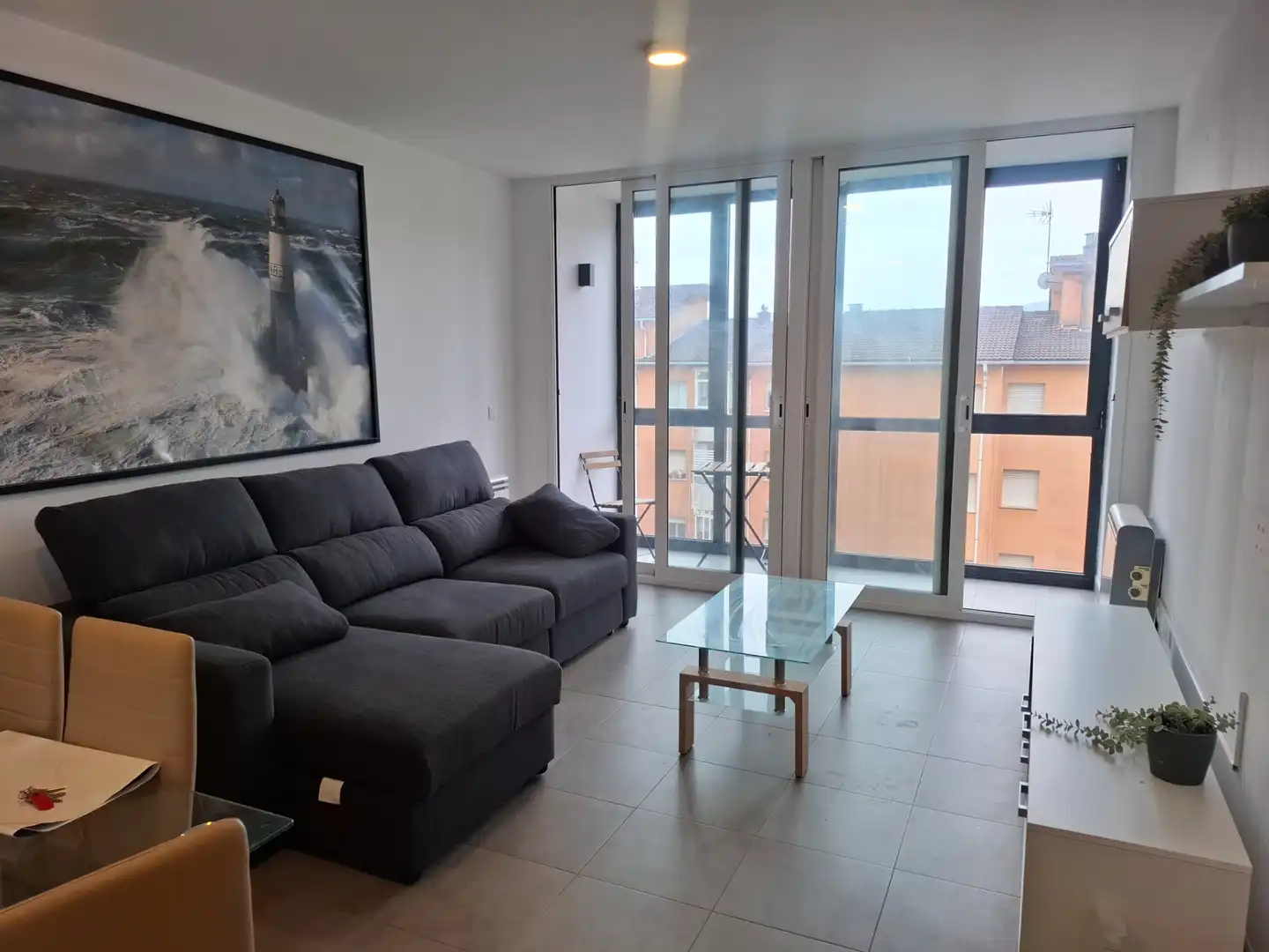 Sala de estar de Piso en venta en Viveiro con Terraza, Amueblado y Piscina comunitaria