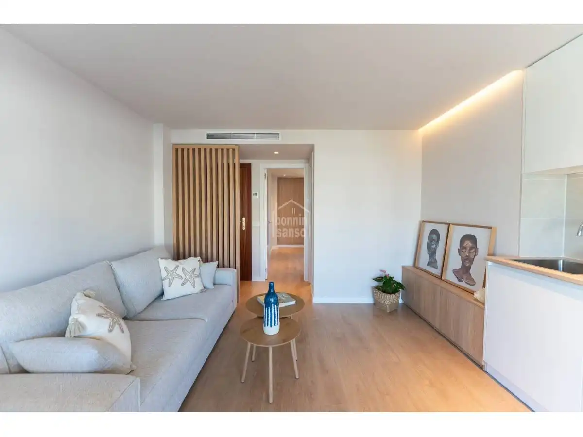 Sala d'estar de Apartament en venda en Son Servera amb Jardí privat, Terrassa i Moblat