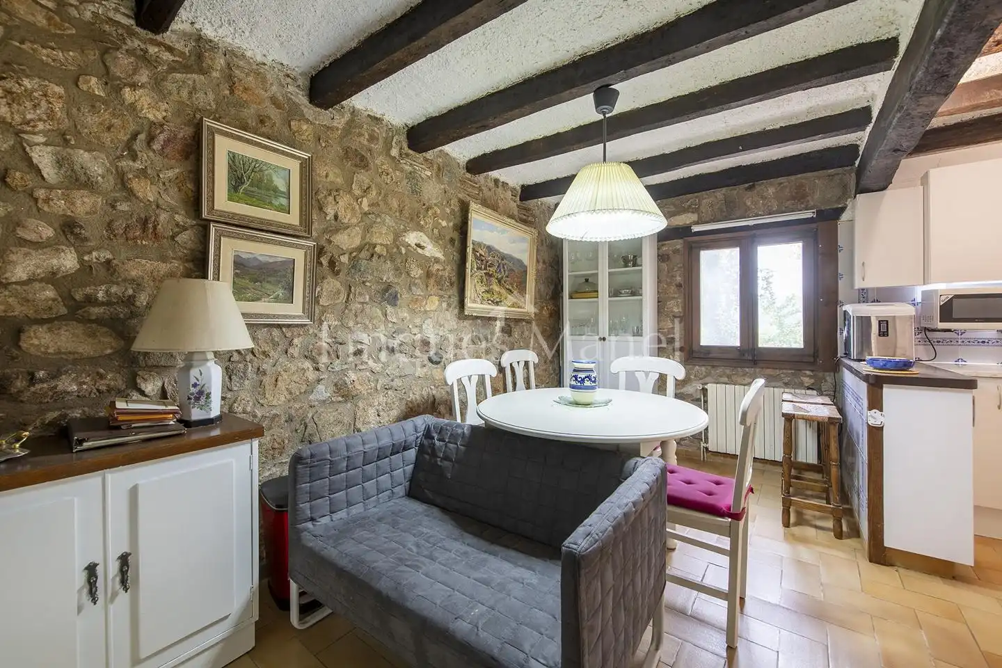 Sala d'estar de Finca rústica en venda en La Cellera de Ter amb Calefacció, Jardí privat i Terrassa