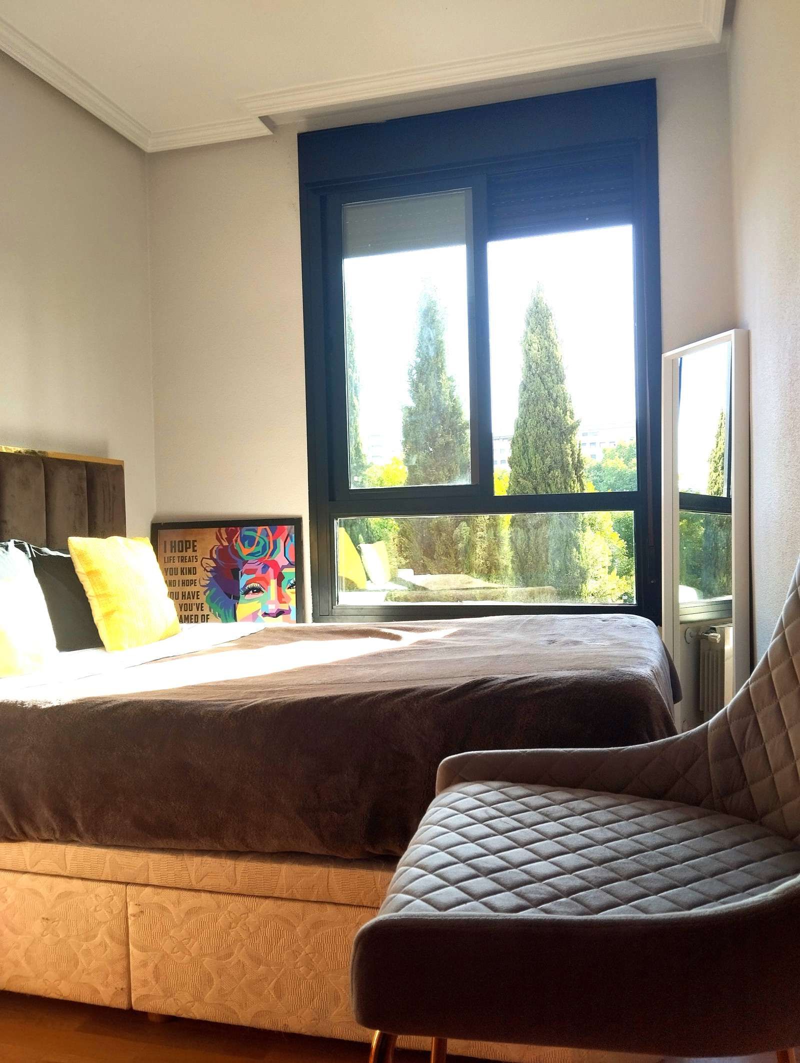Bedroom of Flat to share in  Madrid Capital  with Air Conditioner, Heating and Terrace