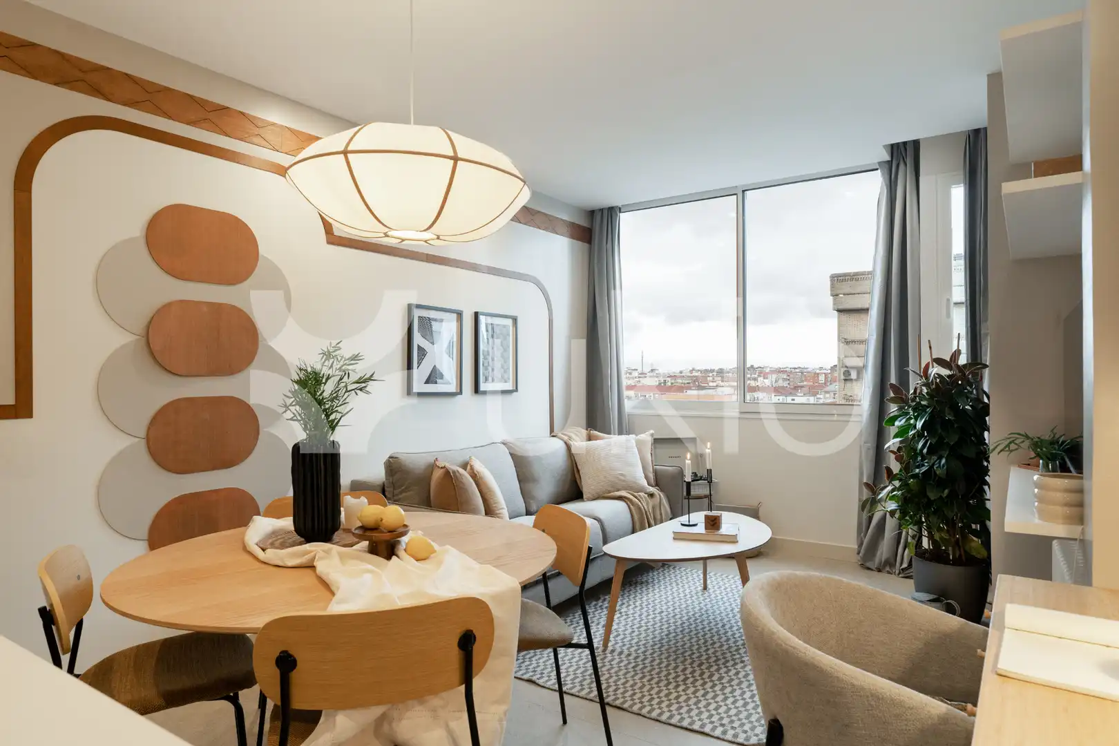 Sala de estar de Apartamento de alquiler en  Madrid Capital con Aire acondicionado, Calefacción y Amueblado