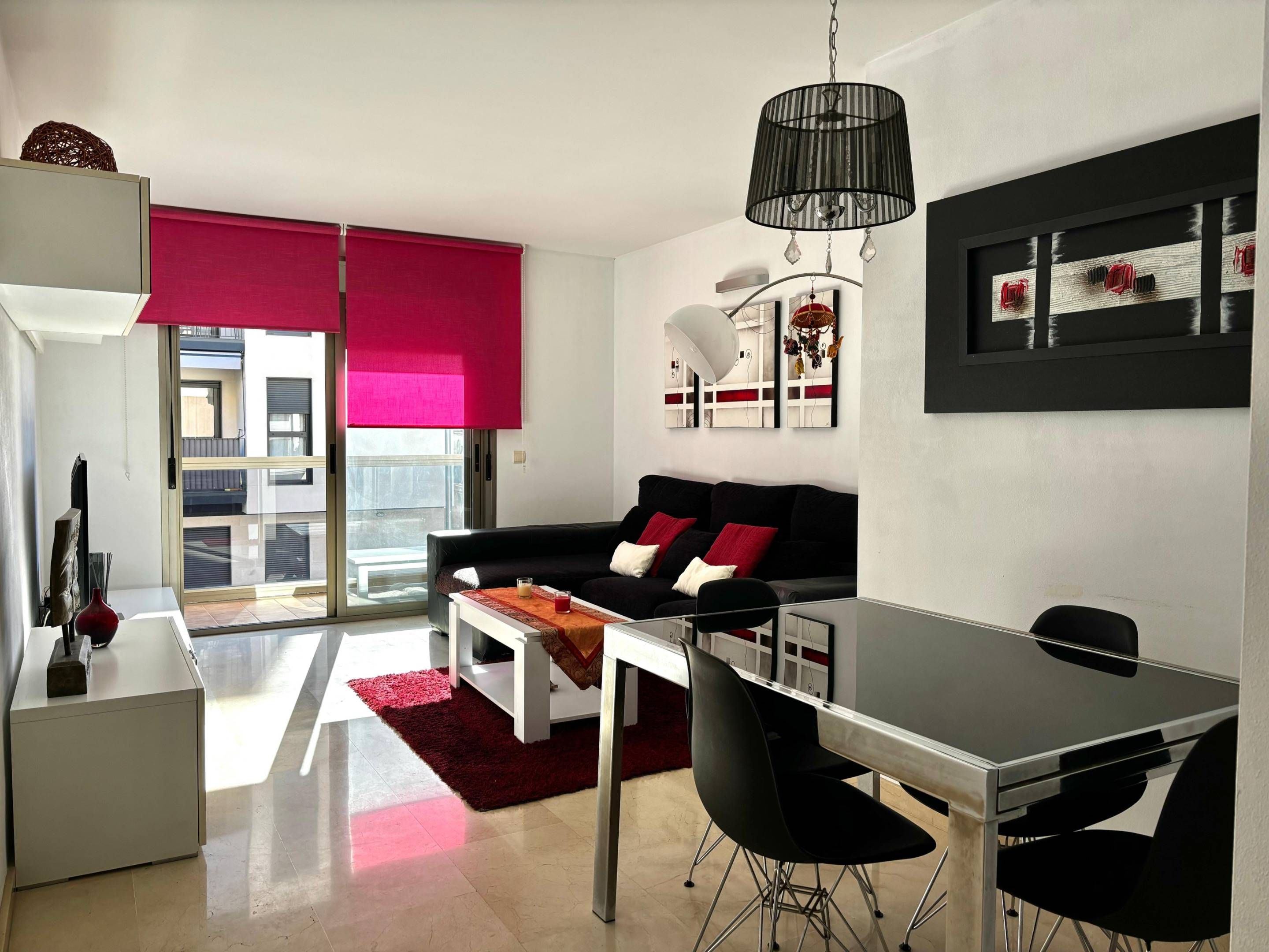 Sala d'estar de Apartament de lloguer en  Palma de Mallorca amb Aire condicionat, Calefacció i Balcó