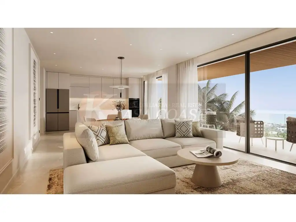 Living room of Flat for sale in Mijas  with Air Conditioner, Private garden and Terrace
