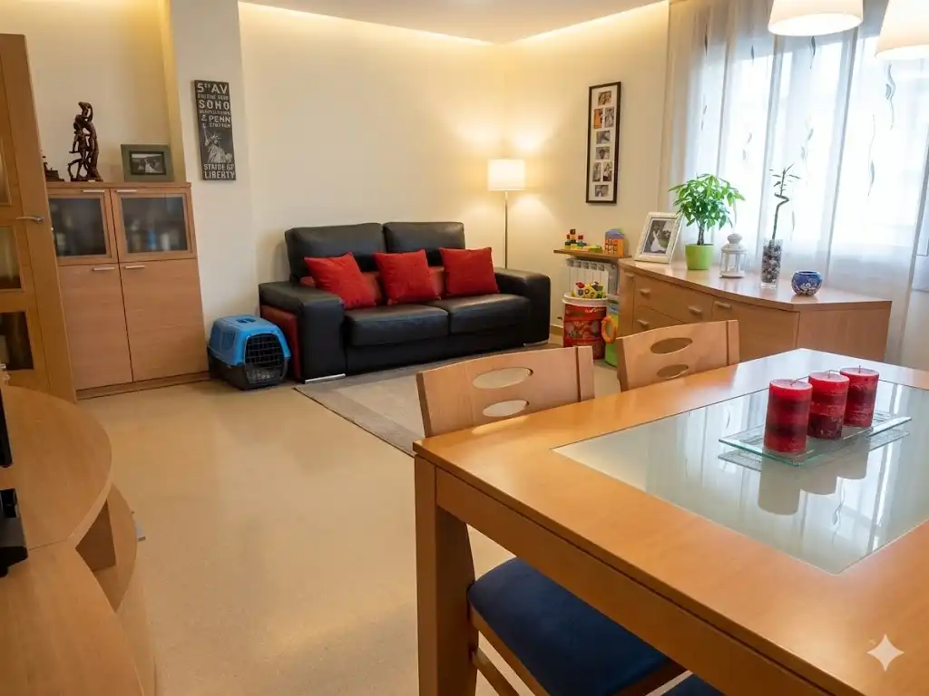 Living room of Flat for sale in Rubí  with Air Conditioner and Furnished