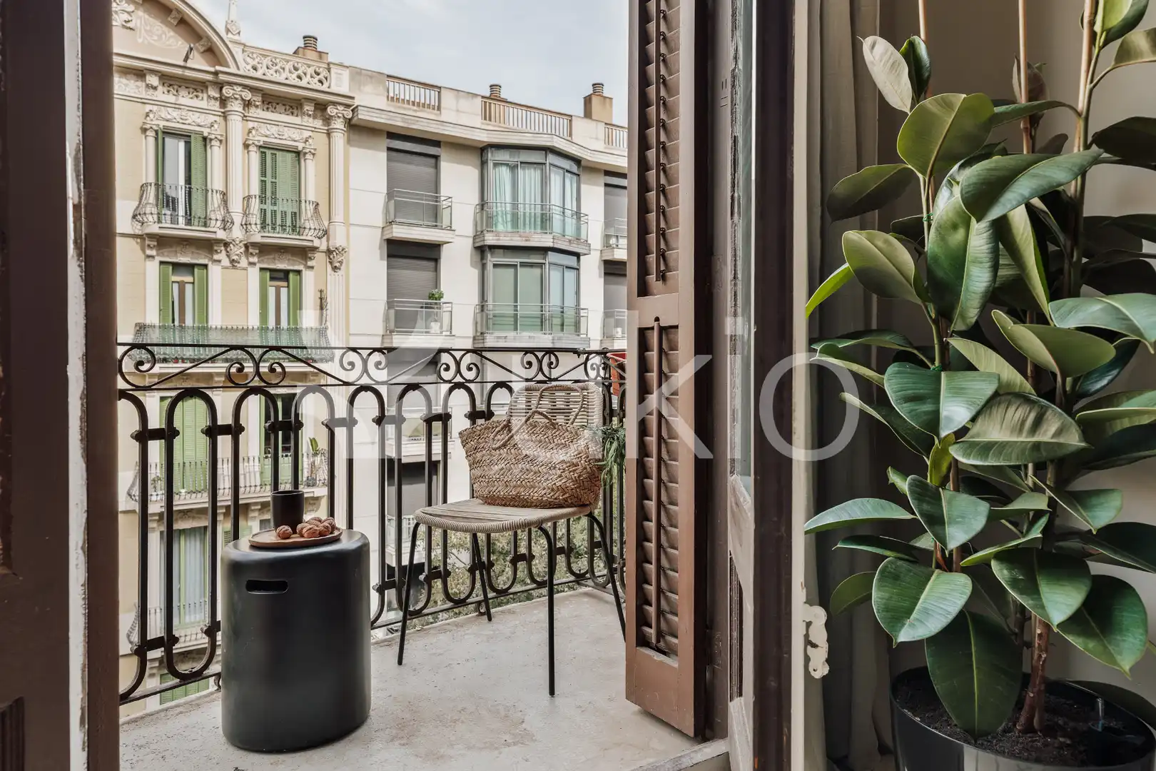 Terraza de Apartamento de alquiler en Barcelona con Aire acondicionado, Calefacción y Amueblado