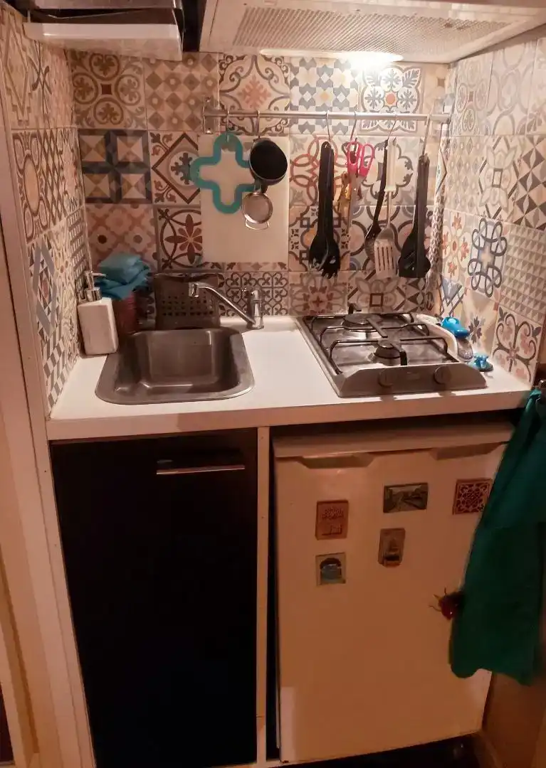 Cocina de Estudio de alquiler en Barbate con Aire acondicionado, Jardín privado y Piscina
