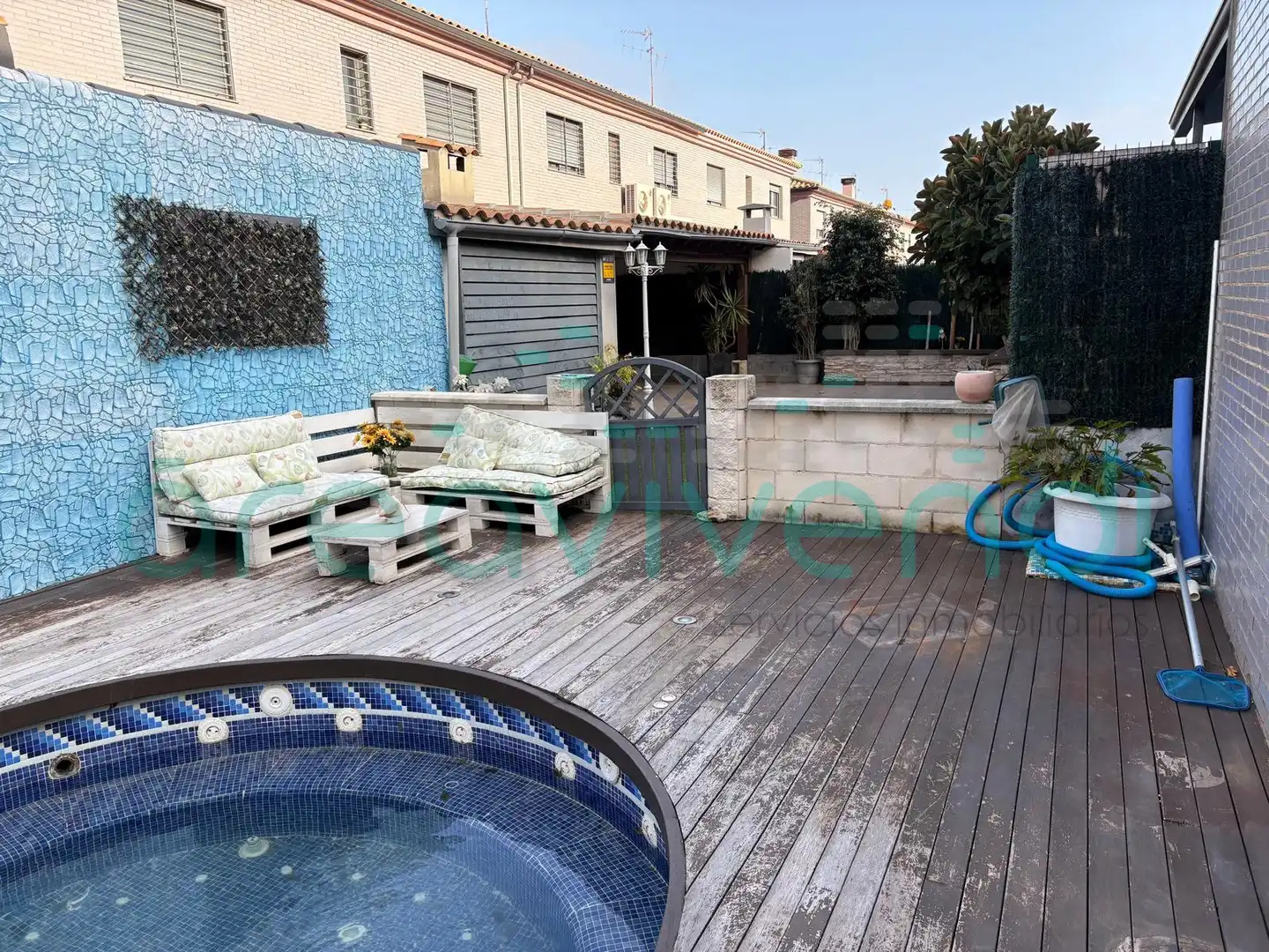 Terraza de Casa adosada en venta en Castellón de la Plana / Castelló de la Plana con Aire acondicionado, Calefacción y Jardín privado