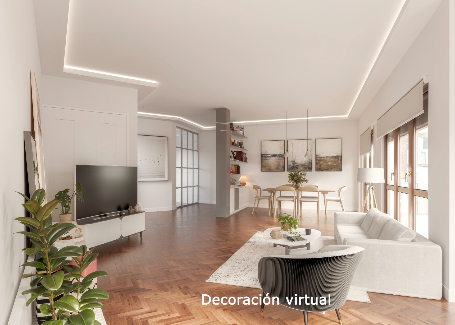 Living room of Flat for sale in  Zaragoza Capital  with Heating, Parquet flooring and Terrace