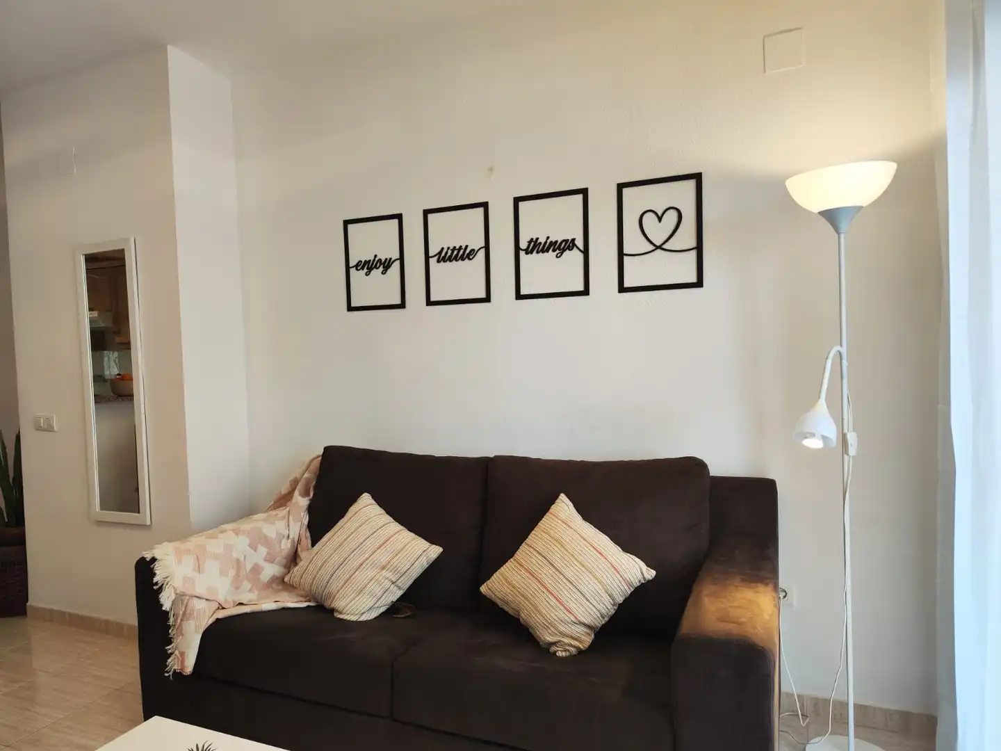 Sala de estar de Apartamento de alquiler en Oropesa del Mar / Orpesa con Aire acondicionado, Terraza y Amueblado