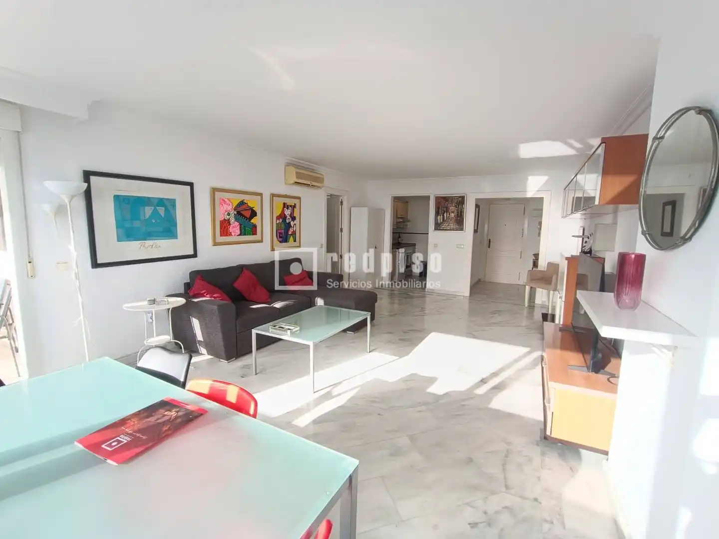 Living room of Flat for rent in Benalmádena  with Air Conditioner, Private garden and Terrace