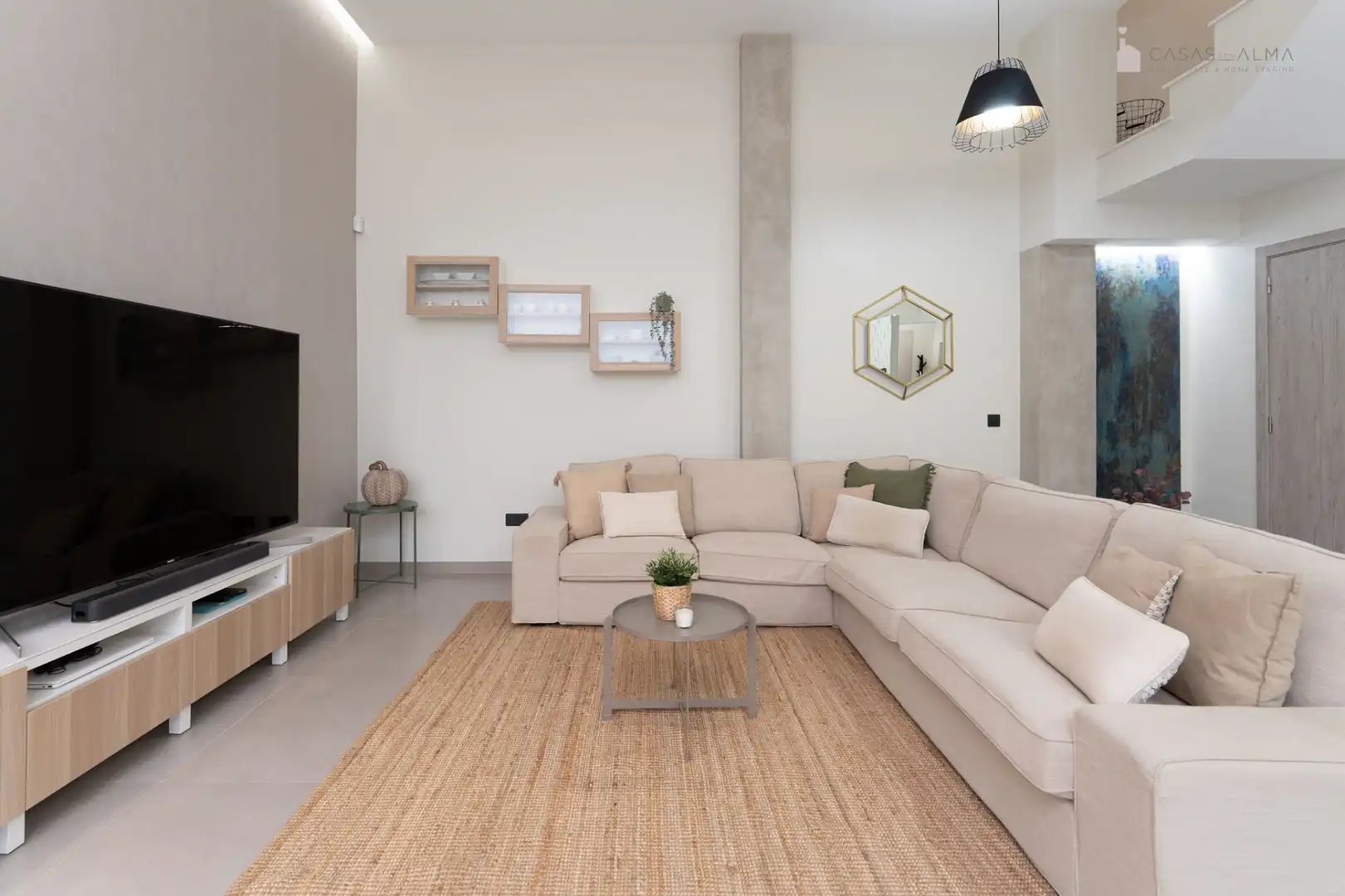 Wohnzimmer von Einfamilien-Reihenhaus zum Verkauf in Las Palmas de Gran Canaria mit Klimaanlage, Terrasse und Abstellraum