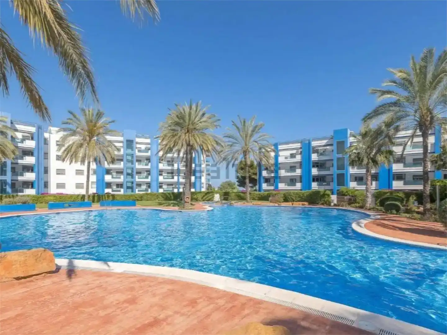Schwimmbecken von Wohnungen zur Miete in Santa Eulària des Riu mit Klimaanlage und Schwimmbad