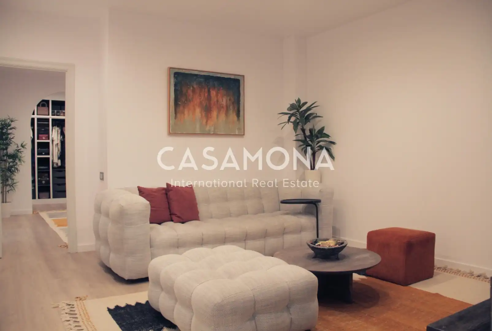 Wohnzimmer von Wohnungen zur Miete in Barcelona mit Klimaanlage, Heizung und Terrasse