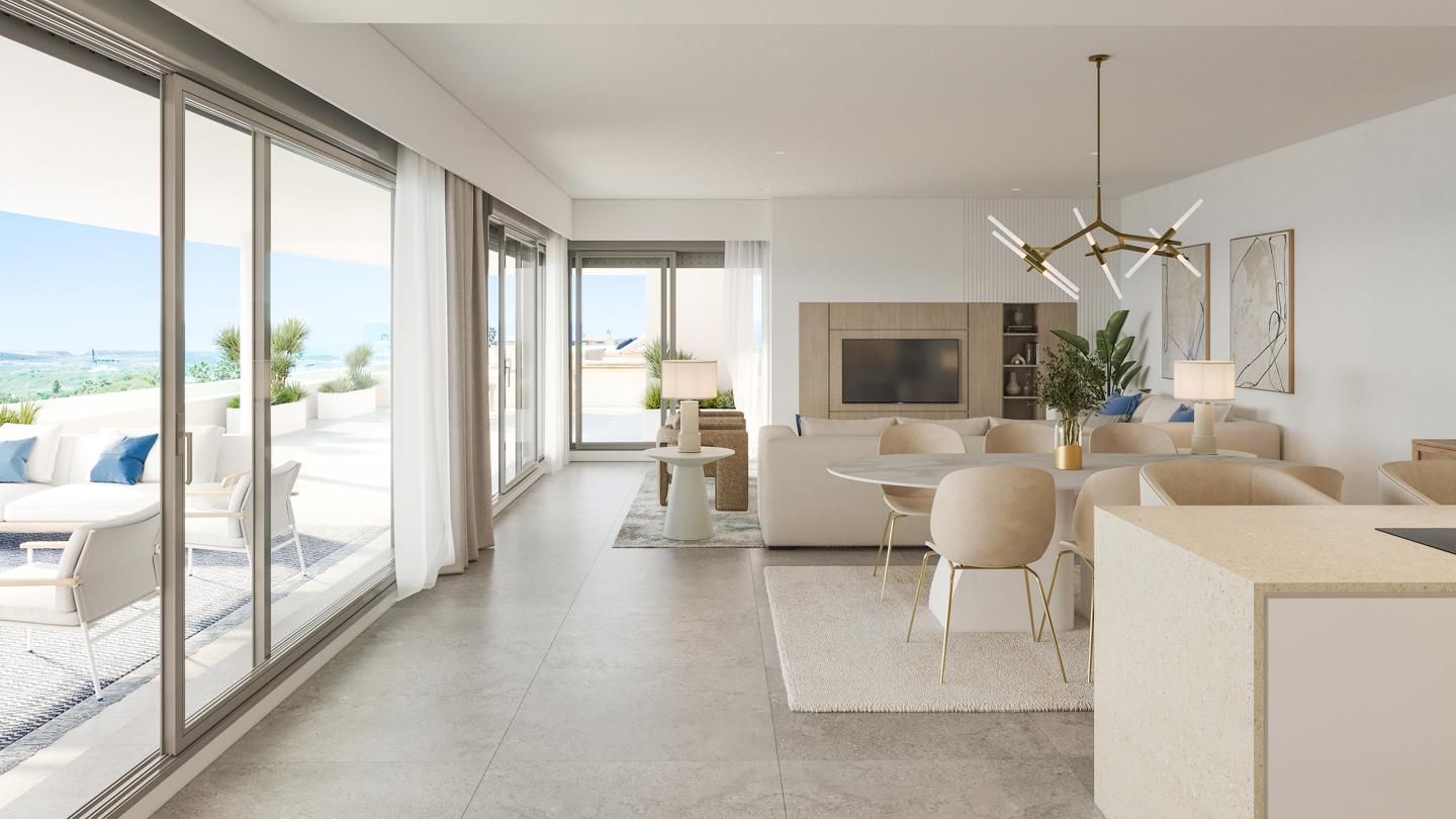 Sala d'estar de Dúplex en venda en Estepona amb Aire condicionat, Calefacció i Jardí privat