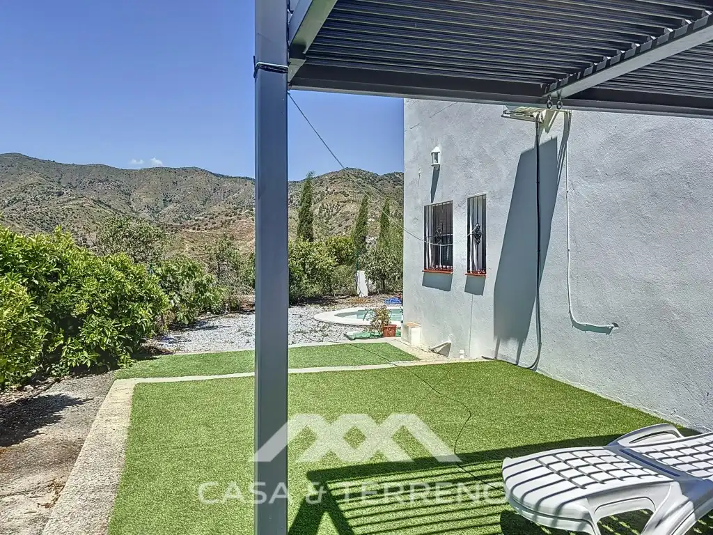 Terrace of Country homes for sale in El Borge  with Air Conditioner and Swimming Pool