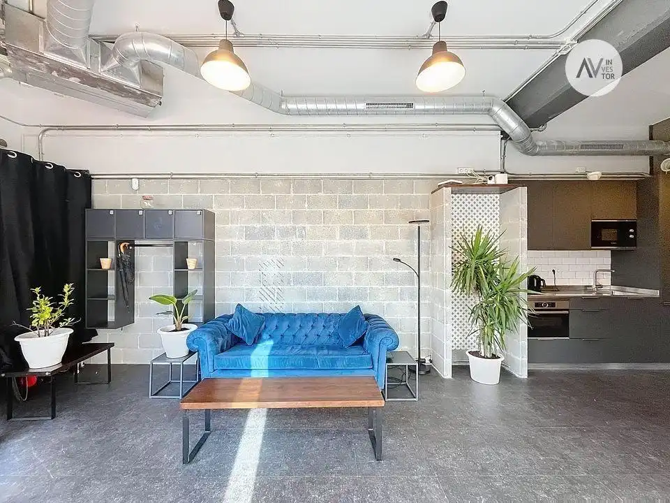 Sala de estar de Oficina de alquiler en Barcelona con Terraza y Amueblado