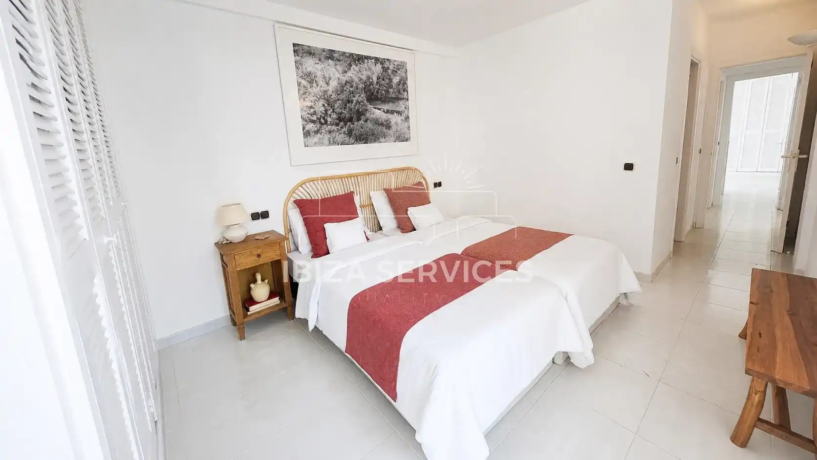 Habitación de Piso de alquiler en Santa Eulària des Riu con Aire acondicionado, Jardín privado y Piscina