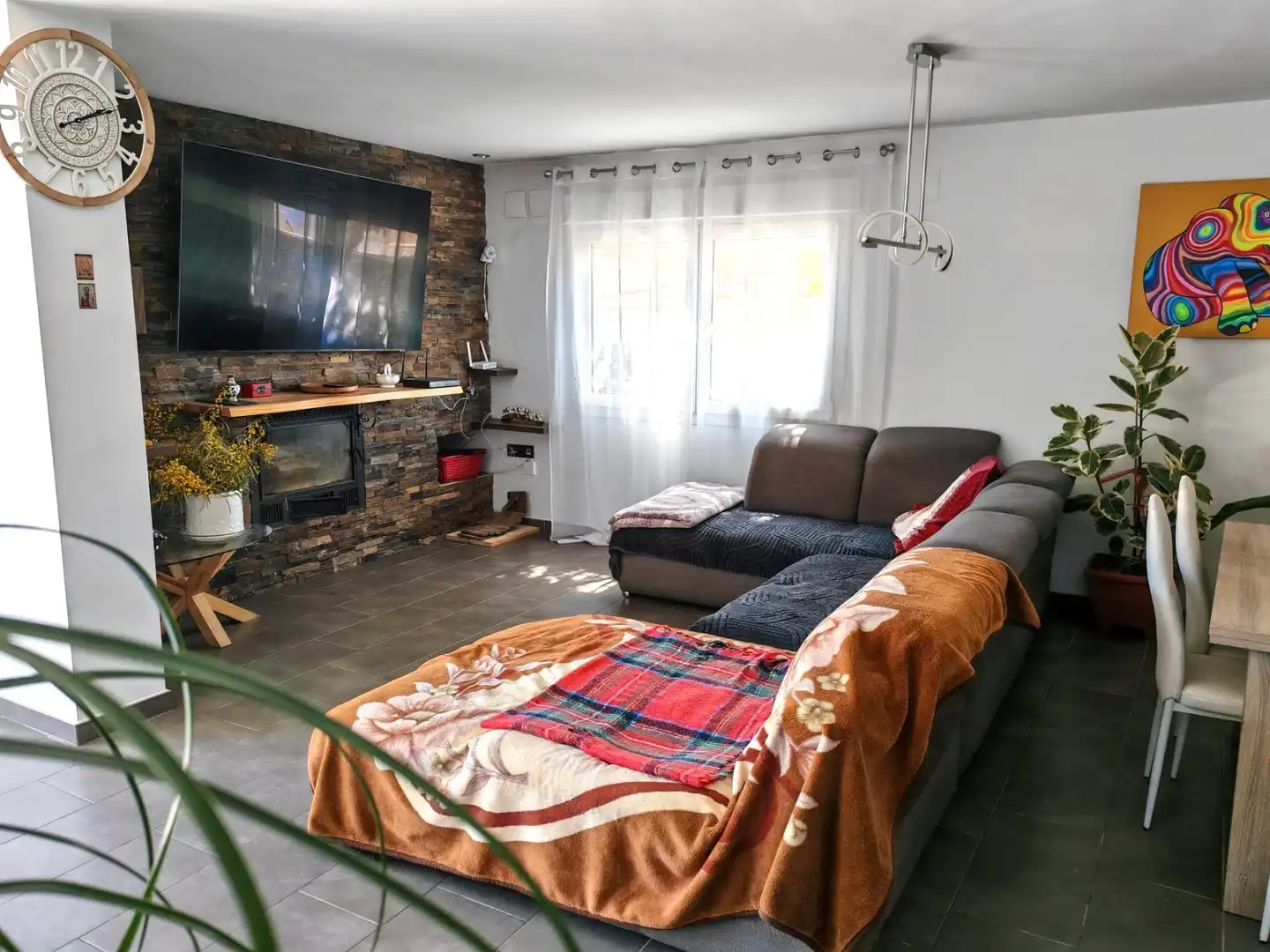 Sala d'estar de Casa o xalet en venda en Calpe / Calp amb Aire condicionat, Calefacció i Jardí privat