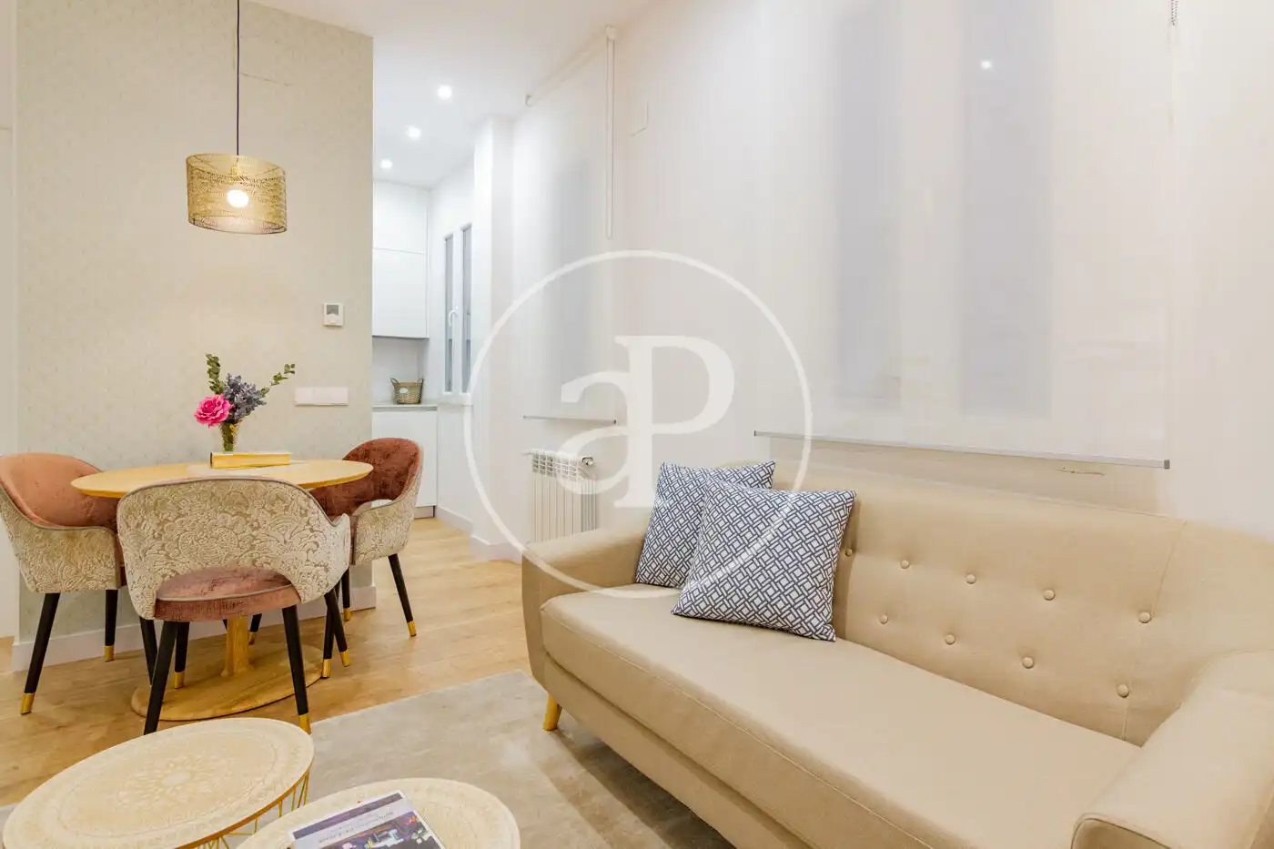 Living room of Flat for rent in Madrid  with Air Conditioner, Heating and Furnished