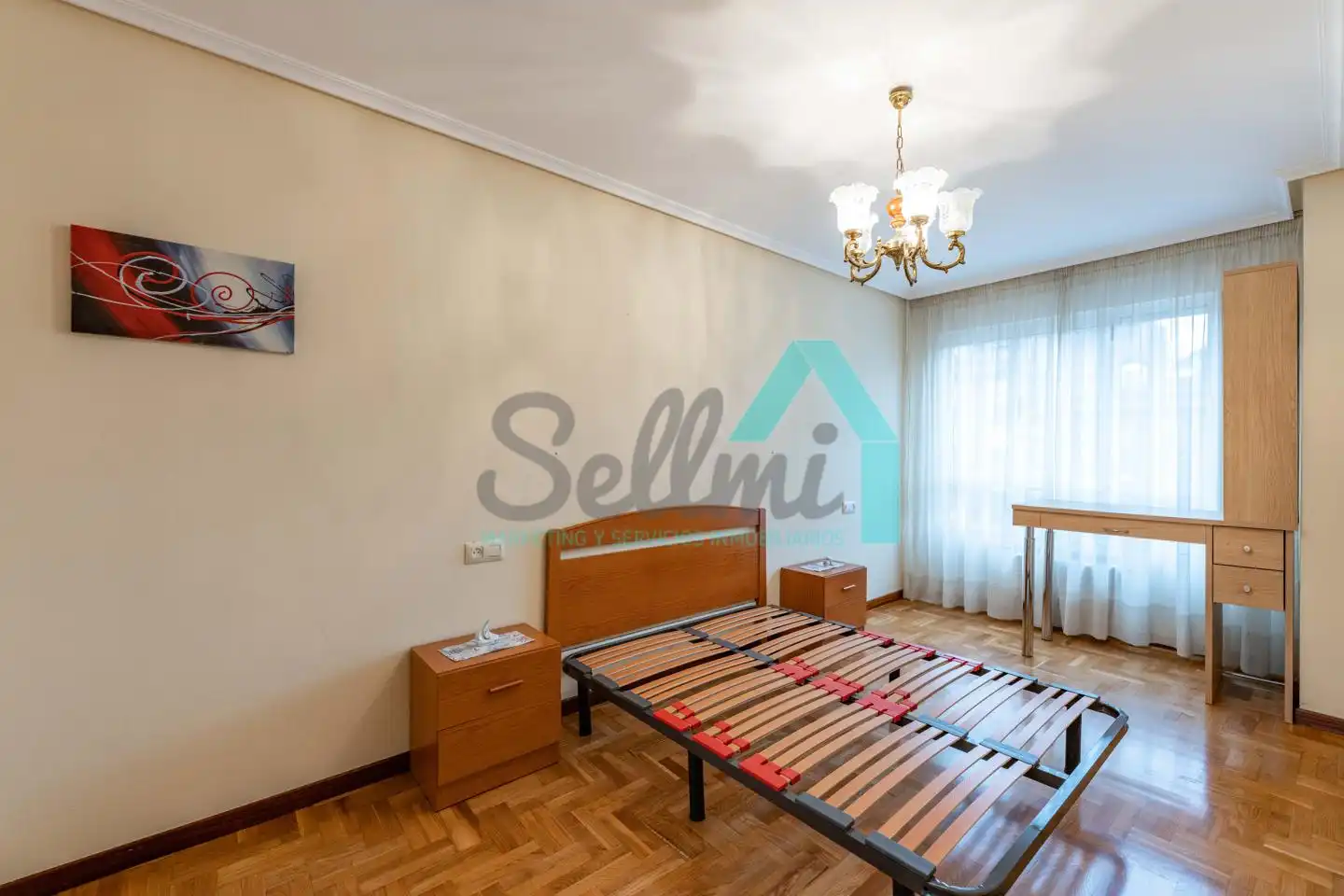 Schlafzimmer von Wohnung zur Miete in Oviedo  mit Heizung, Parkett und Möbliert